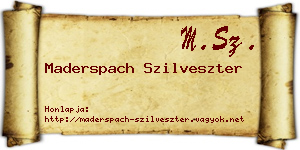 Maderspach Szilveszter névjegykártya